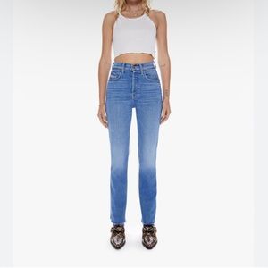 MOTHER "The Tripper Ankle Fray" jeans in stretch denim